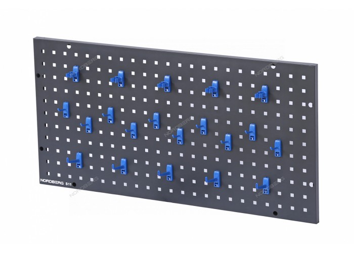 Перфорированная панель NORDBERG S11 с набором крюков (900x450 мм)