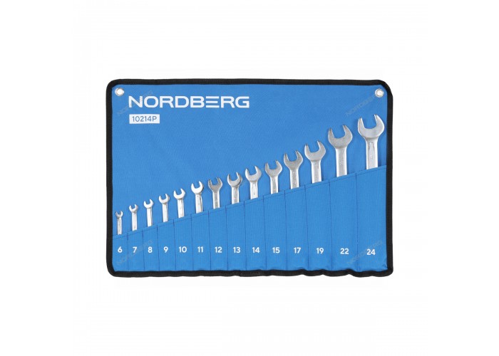 Набор ключей комбинированных NORDBERG на полотне (14 предметов)