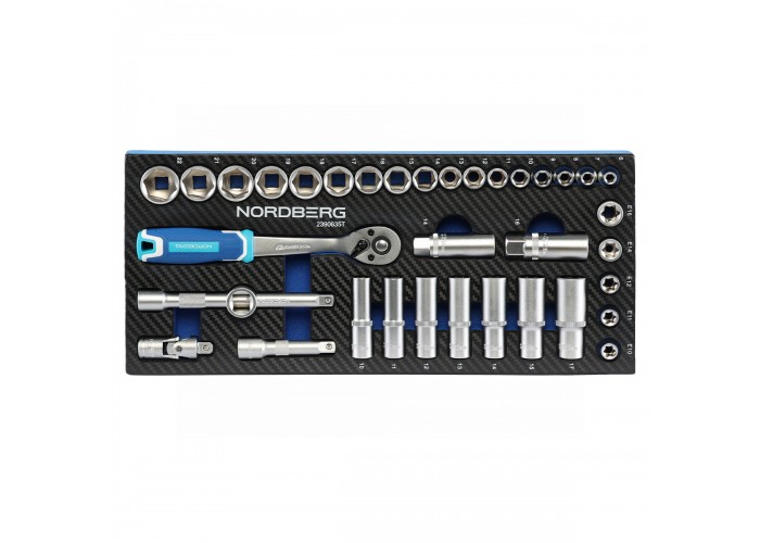 Набор головок 3/8" в ложементе NORDBERG (35 предметов)