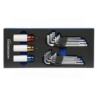 Набор шестигранных ключей и ударных головок NORDBERG  в ложементе (21 предмет)