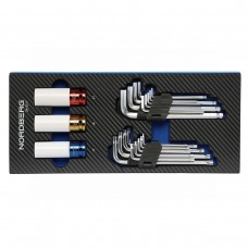 Набор шестигранных ключей и ударных головок NORDBERG  в ложементе (21 предмет)