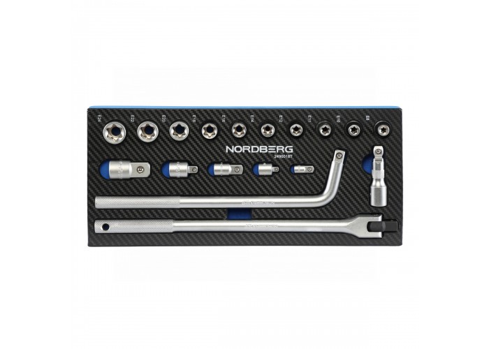 Набор воротков и головок 1/2" в ложементе NORDBERG (18 предметов)