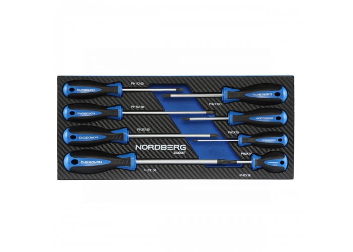 Набор отверток крестовых NORDBERG в ложементе  (8 штук)