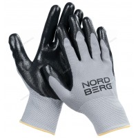 Перчатки маслобензостойкие NORDBERG NPG1508GB (черно-серые)